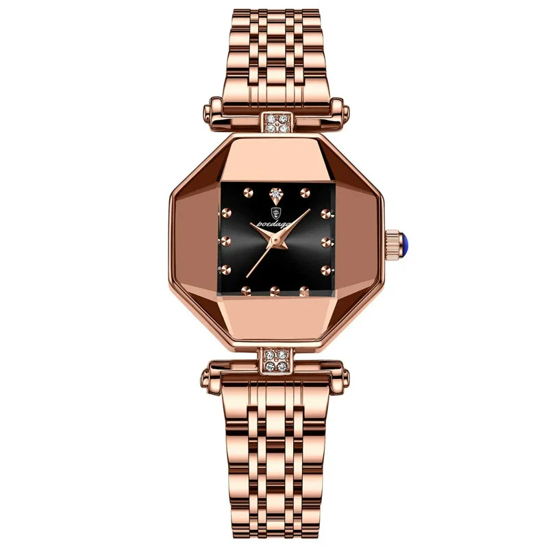 Women's Casual Fashion Quartz Watch Waterproof Ultrathin Alloy Case Stainless Steel Strap Rhombus Dial - Image 9