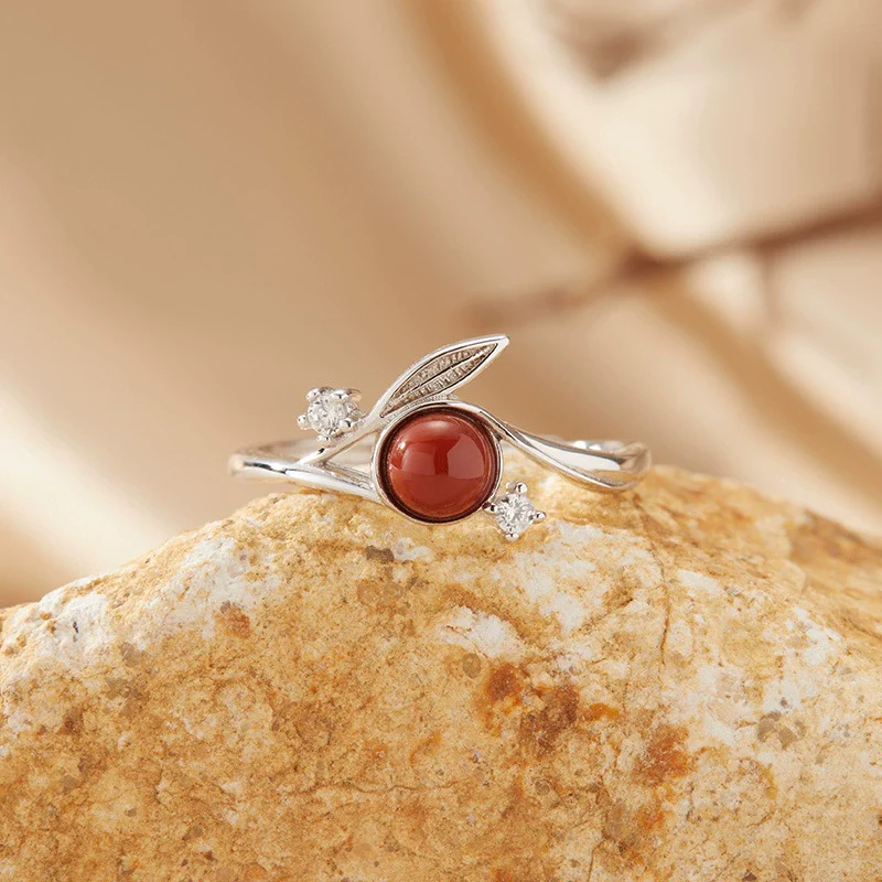 Women's Casual Leaf Style Ring Set With Natural Gemstones In S925 Sterling Silver - Image 7