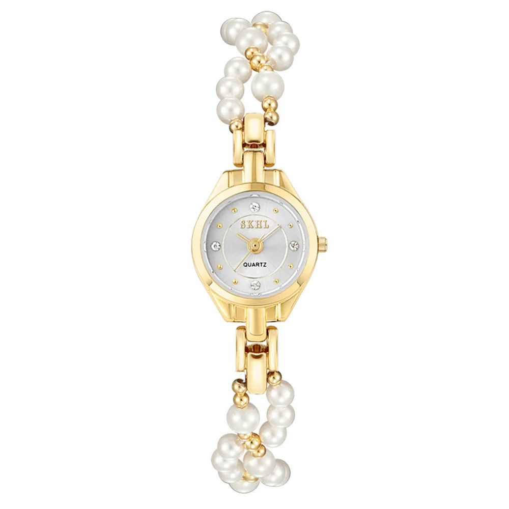 Women's Casual Mini Round Alloy Case And Strap Quartz Watch With Printed Logo - Image 7