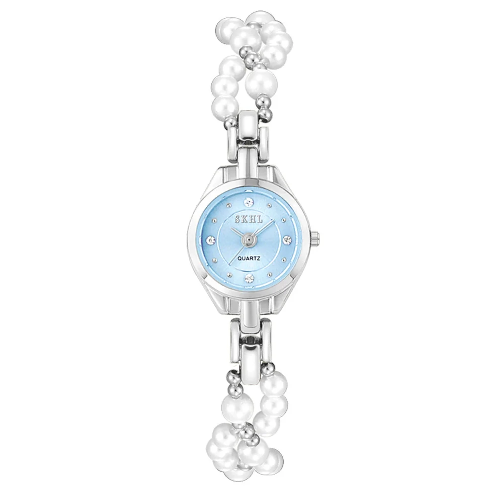 Women's Casual Mini Round Alloy Case And Strap Quartz Watch With Printed Logo - Image 9