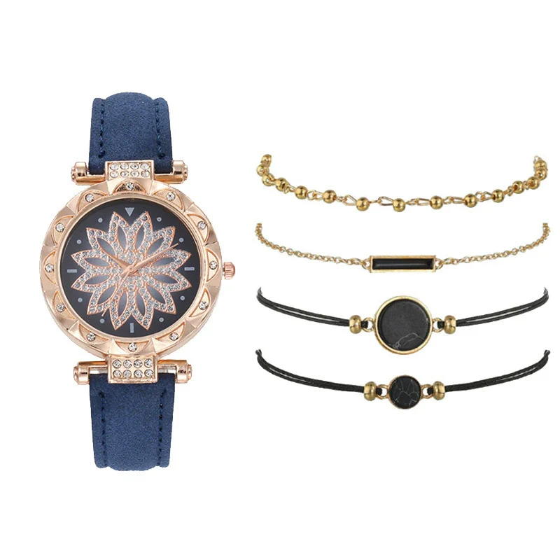 Women's Casual Sports Outdoor Watch Set Alloy Case And Strap Mineral Reinforced Glass Mirror Round Dial - Image 11