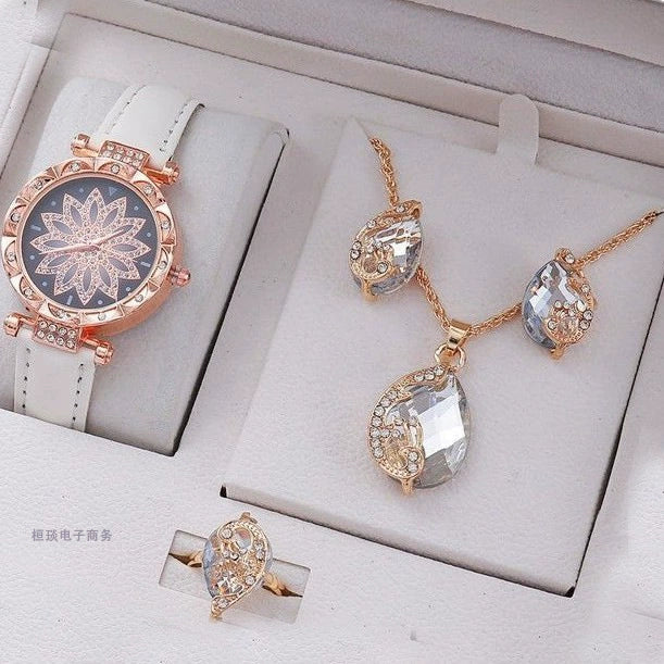 Women's Casual Sports Outdoor Watch Set Alloy Case And Strap Mineral Reinforced Glass Mirror Round Dial - Image 13