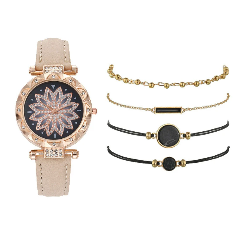 Women's Casual Sports Outdoor Watch Set Alloy Case And Strap Mineral Reinforced Glass Mirror Round Dial - Image 7