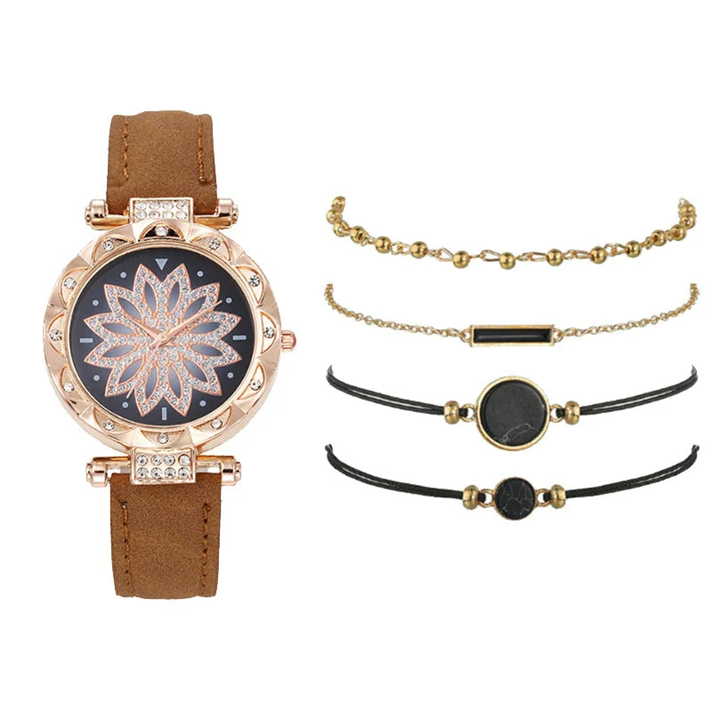 Women's Casual Sports Outdoor Watch Set Alloy Case And Strap Mineral Reinforced Glass Mirror Round Dial - Image 8