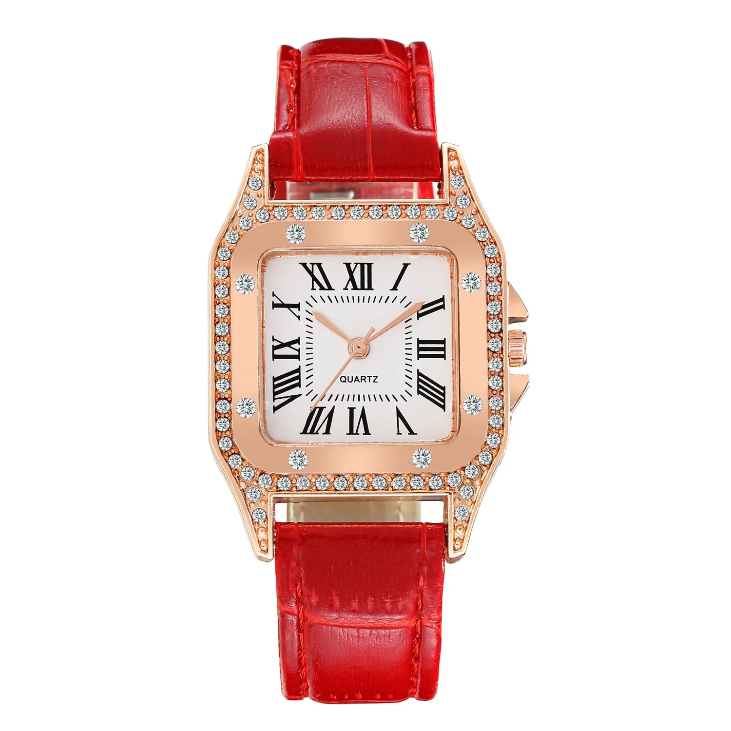 Women's Casual Square Alloy Case Imitation Leather Strap Watch - Image 2