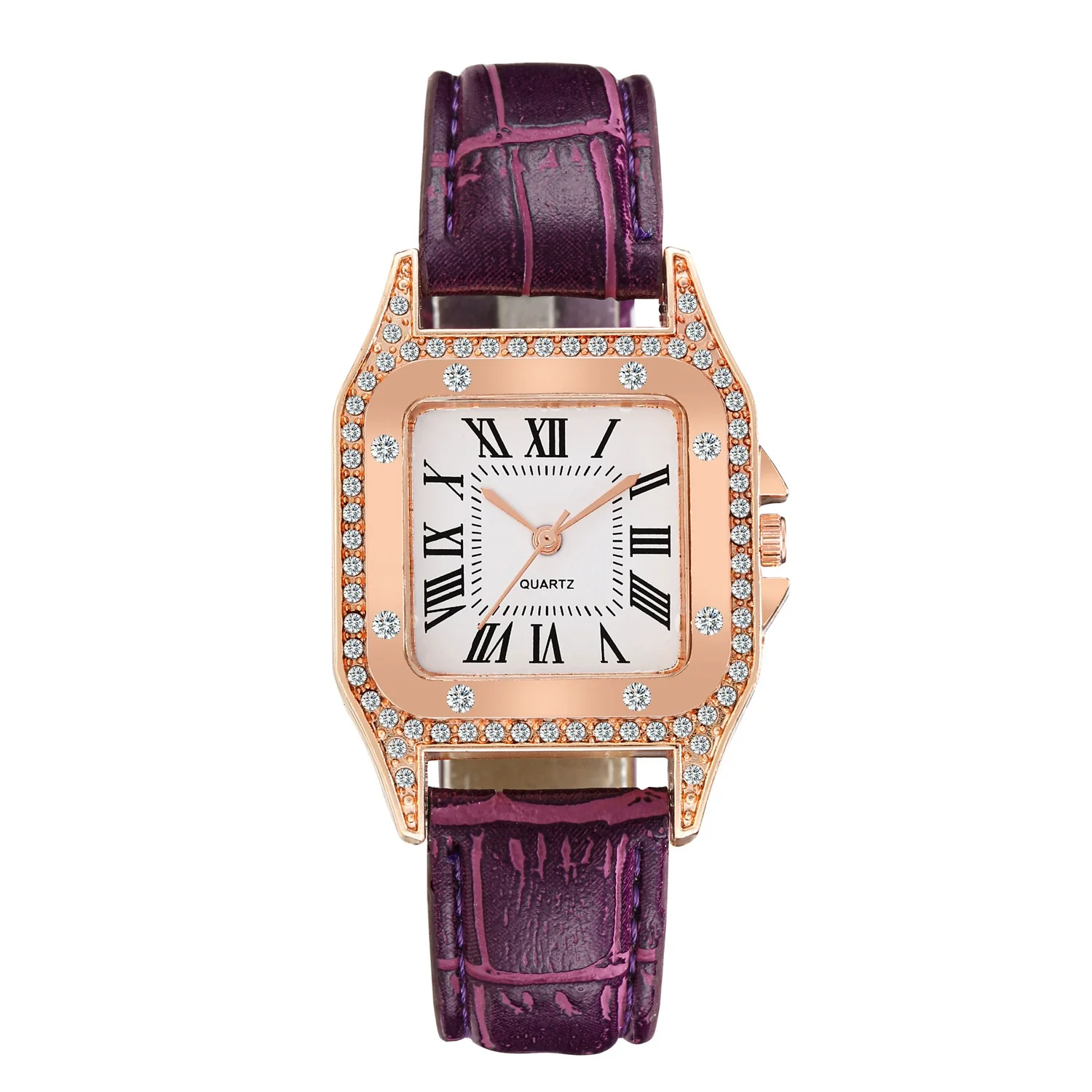 Women's Casual Square Alloy Case Imitation Leather Strap Watch - Image 3