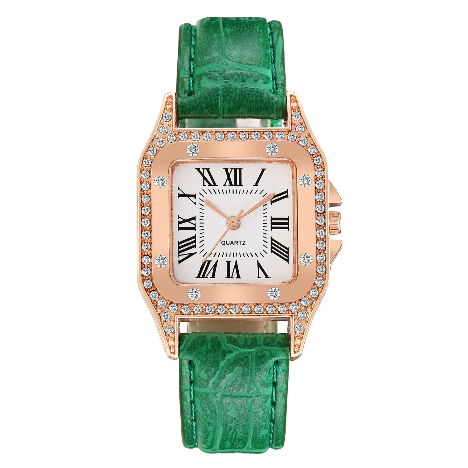 Women's Casual Square Alloy Case Imitation Leather Strap Watch - Image 4