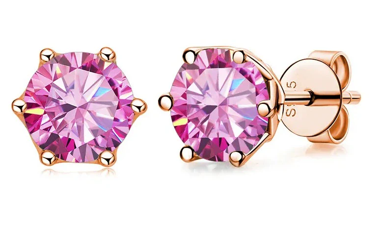 Women's Classic Moissanite Earrings In Sterling Silver With Round Shape - Image 18