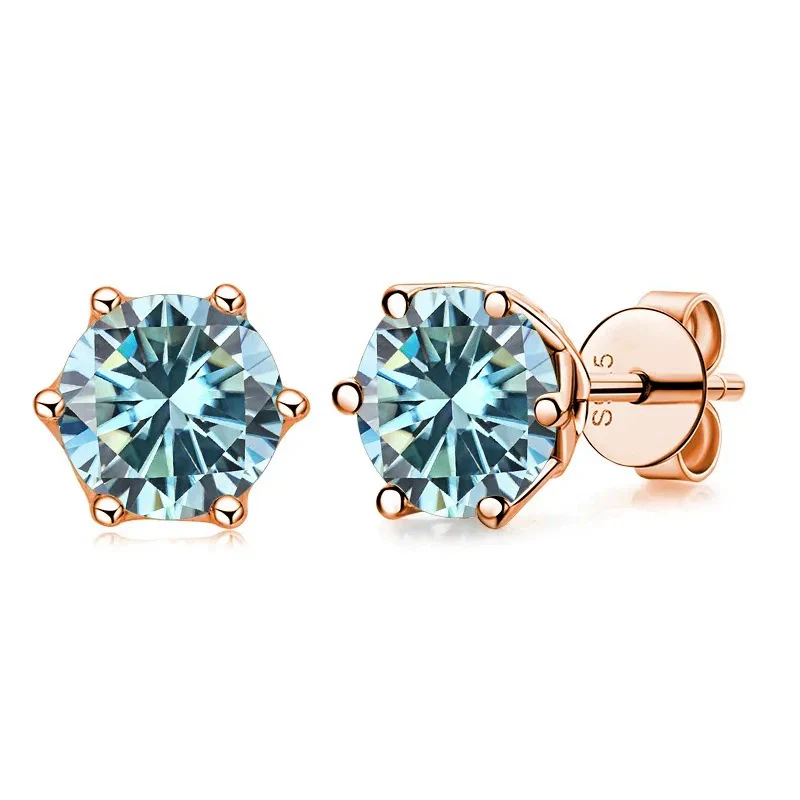 Women's Classic Moissanite Earrings In Sterling Silver With Round Shape - Image 9