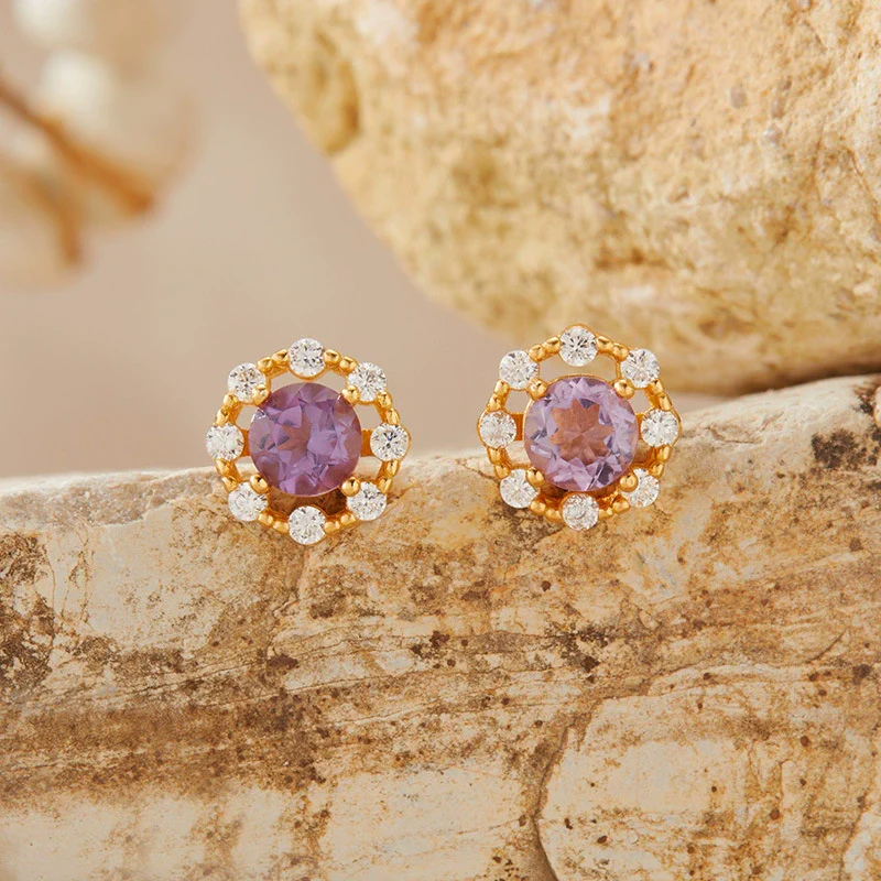 Women's Colored Gemstone Ring Jewelry Set S925 Sterling Silver Geometric Style Set With Gemstones - Image 21