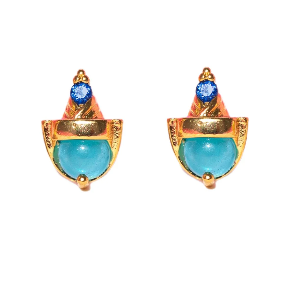 Women's Copper 925 Silver Needle Earrings With Geometric And Cartoon Characters Micro Set Colorful Zircon - Image 10