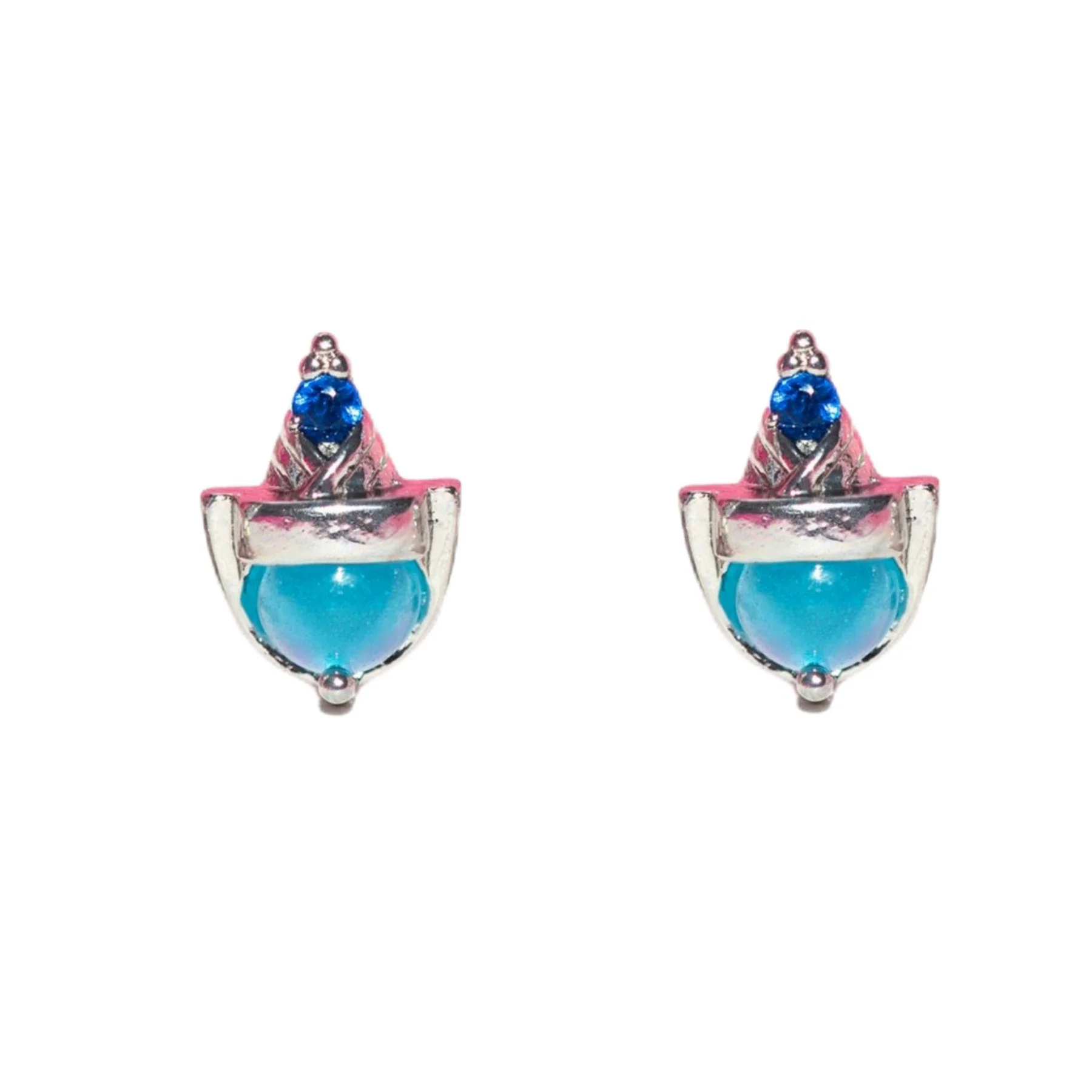 Women's Copper 925 Silver Needle Earrings With Geometric And Cartoon Characters Micro Set Colorful Zircon - Image 11
