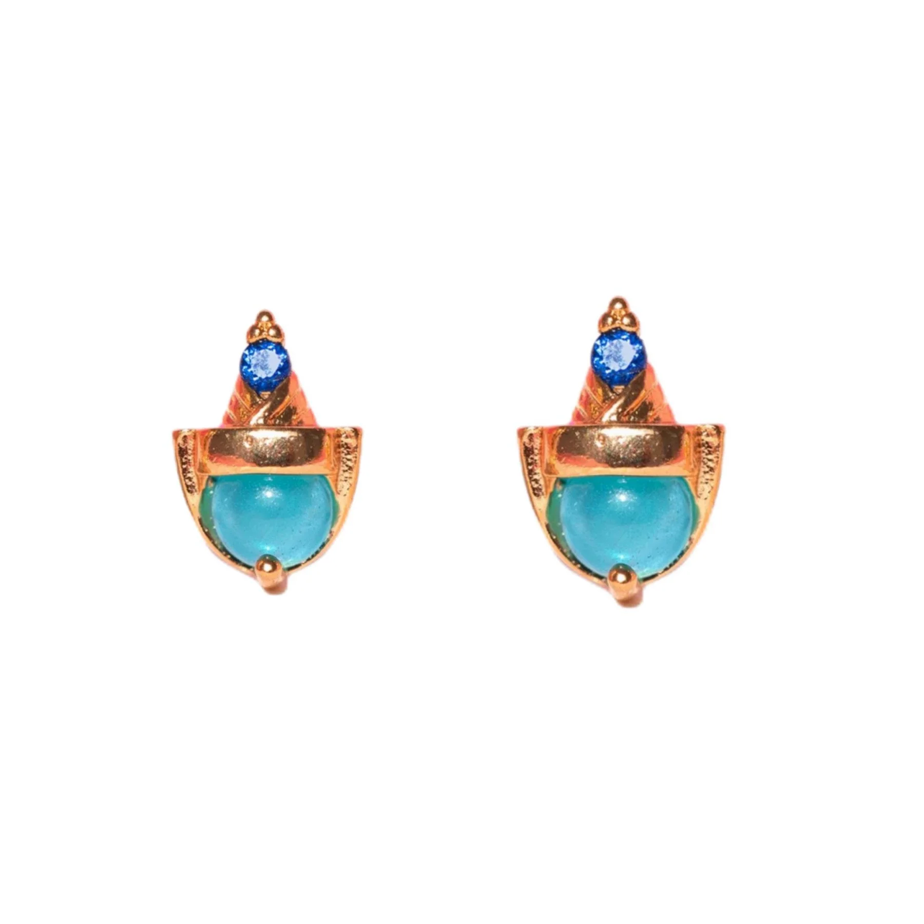 Women's Copper 925 Silver Needle Earrings With Geometric And Cartoon Characters Micro Set Colorful Zircon - Image 12