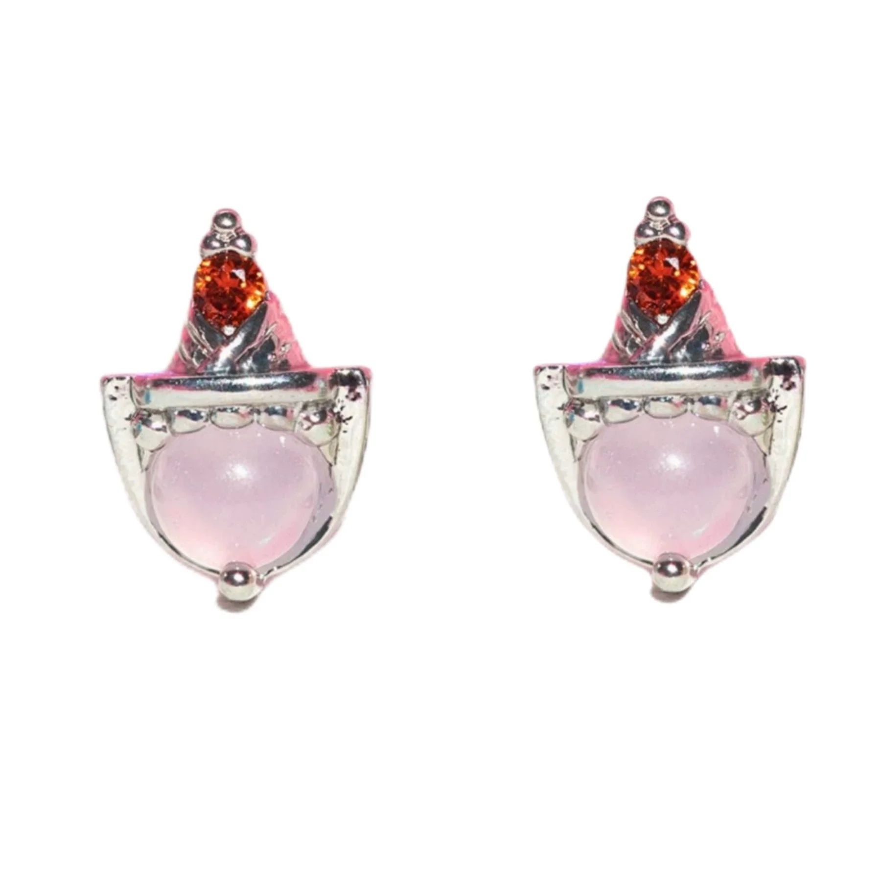 Women's Copper 925 Silver Needle Earrings With Geometric And Cartoon Characters Micro Set Colorful Zircon - Image 14