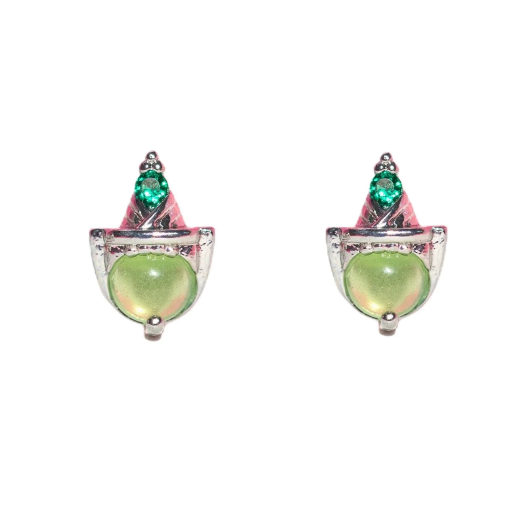 Women's Copper 925 Silver Needle Earrings With Geometric And Cartoon Characters Micro Set Colorful Zircon - Image 17