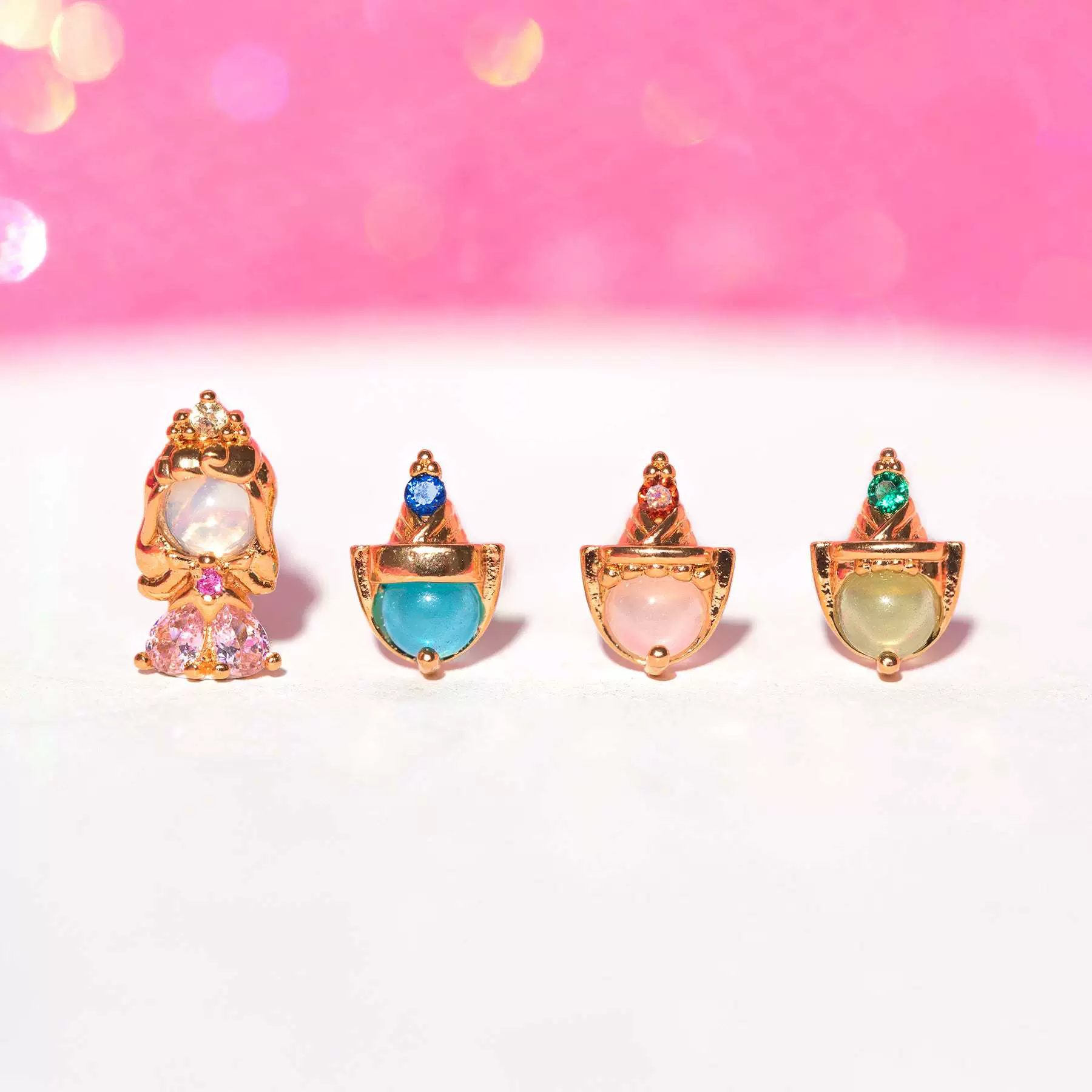 Women's Copper 925 Silver Needle Earrings With Geometric And Cartoon Characters Micro Set Colorful Zircon - Image 2