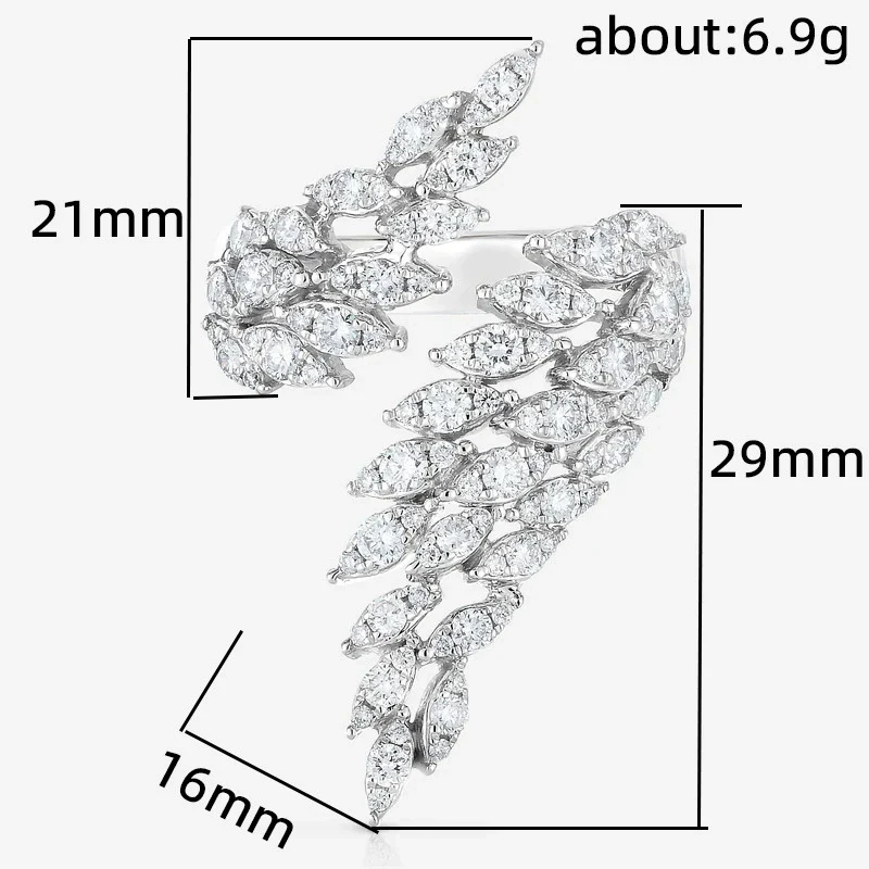 Women's Copper Angel Feather Zodiac Animals Inlaid Zircon Open Ring - Image 5