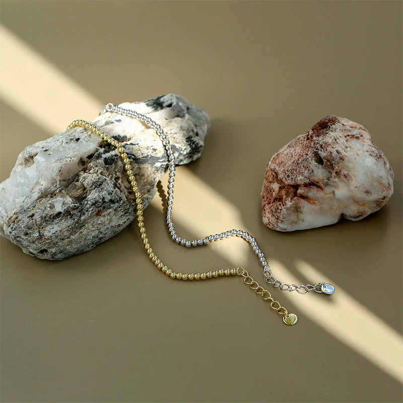 Women's Copper Electroplated Bead Bracelet With Real Gold Plating And Geometric Style - Image 2