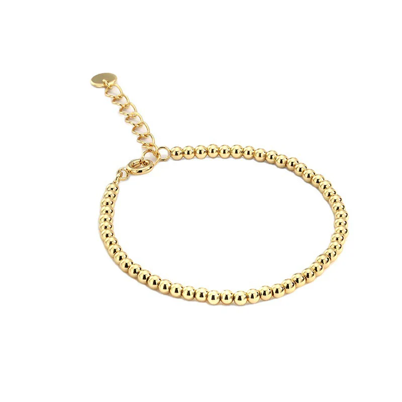Women's Copper Electroplated Bead Bracelet With Real Gold Plating And Geometric Style - Image 5