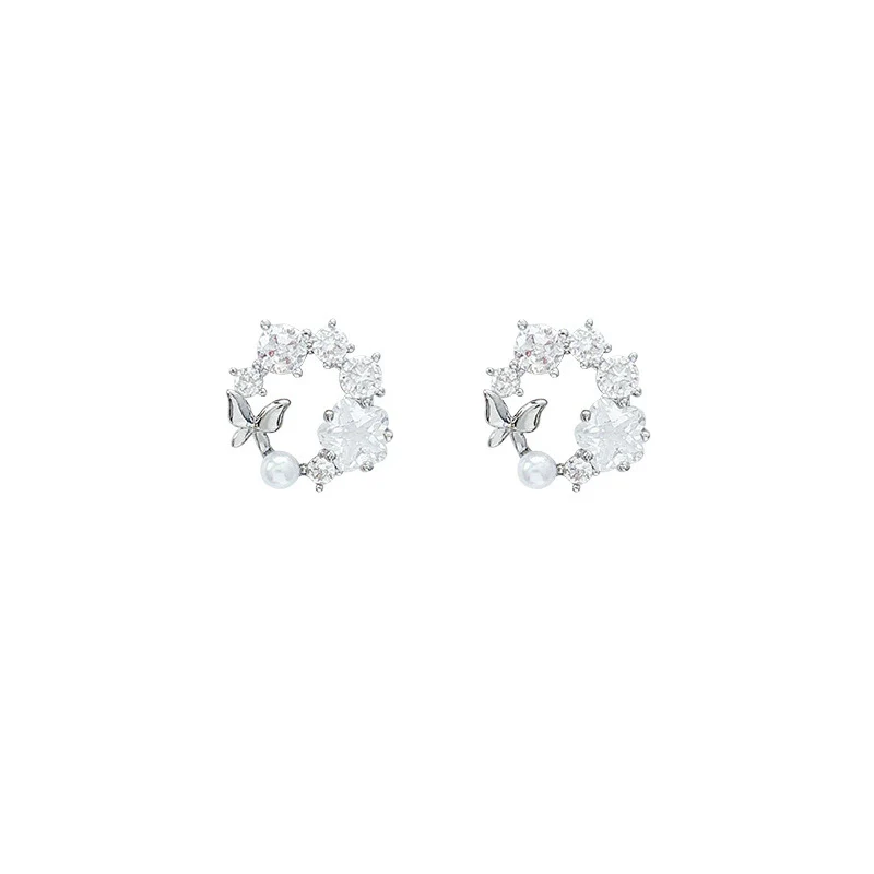 Women's Copper Electroplated Insect Shaped Butterfly Earrings With Micro Paved Zircon - Image 5