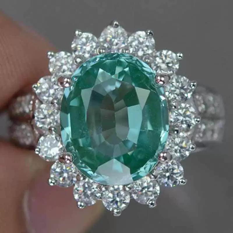 Women's Copper Engagement Ring With Geometric Pattern And Zircon - Image 4