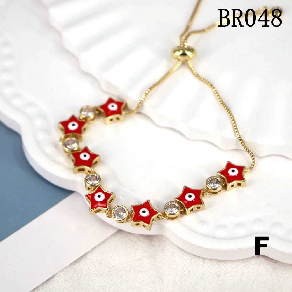 Women's Copper Geometric Devil's Eye Enamel Microinlaid Zircon Electroplated Bracelet - Image 10