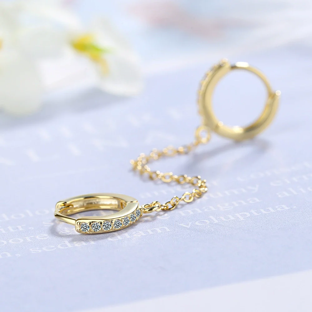 Women's Copper Geometric Diamond Earrings For Students Simple Style - Image 5