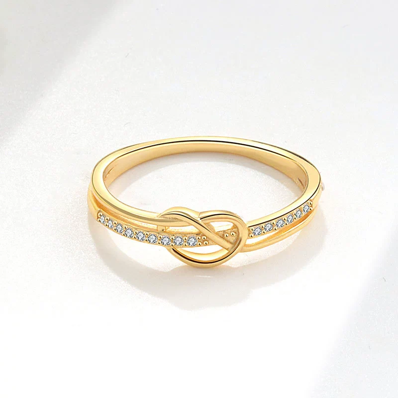 Women's Copper Geometric Knotted Ring Light Luxury Niche Design Electroplating - Image 4