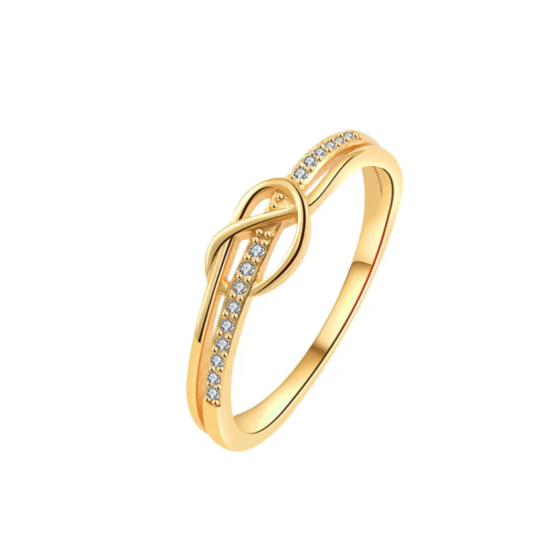 Women's Copper Geometric Knotted Ring Light Luxury Niche Design Electroplating - Image 5