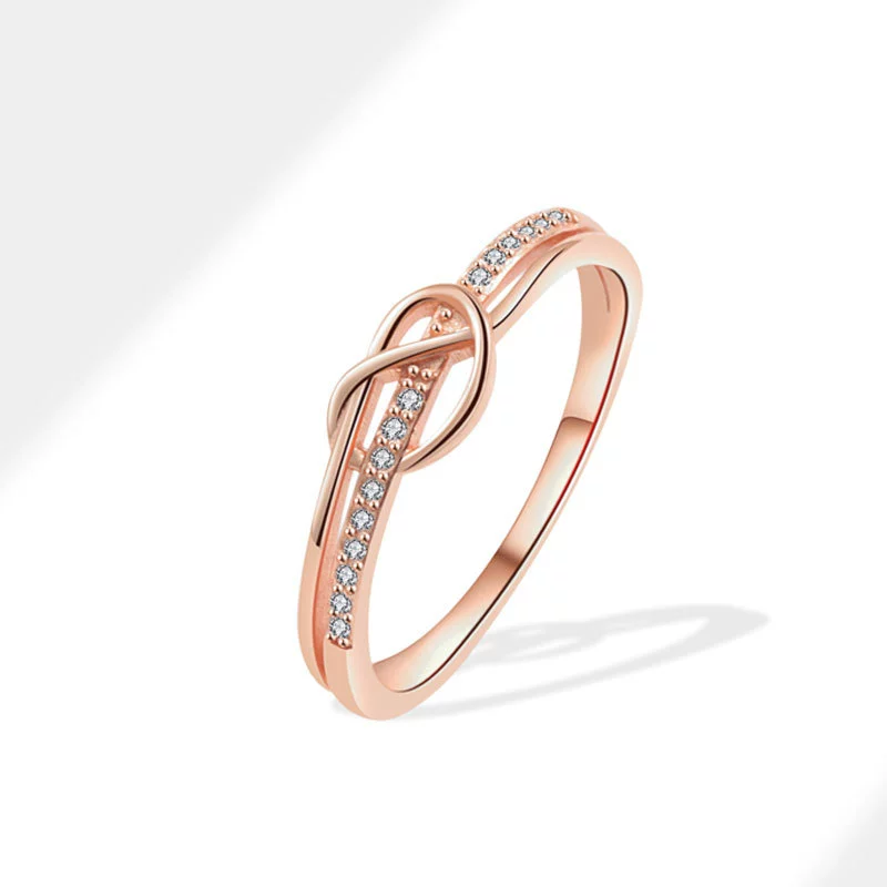 Women's Copper Geometric Knotted Ring Light Luxury Niche Design Electroplating - Image 8