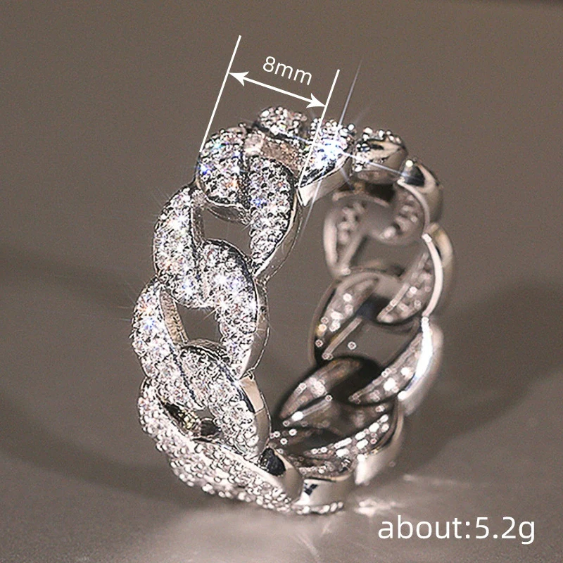 Women's Copper Geometric Ring With Zirconia Light Luxury Style - Image 4