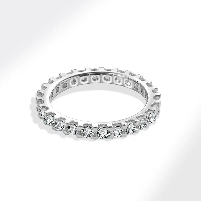 Women's Copper Geometric Style Simulated Diamond Ring With Electroplating - Image 3