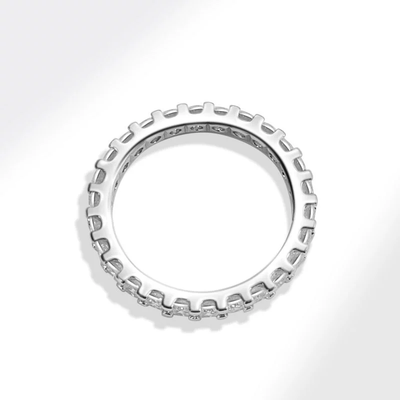 Women's Copper Geometric Style Simulated Diamond Ring With Electroplating - Image 4