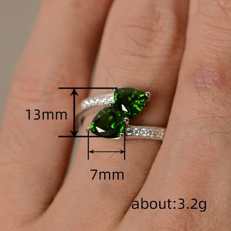 Women's Copper Geometric Zircon Inlaid Swing Arm Design Ring - Image 4