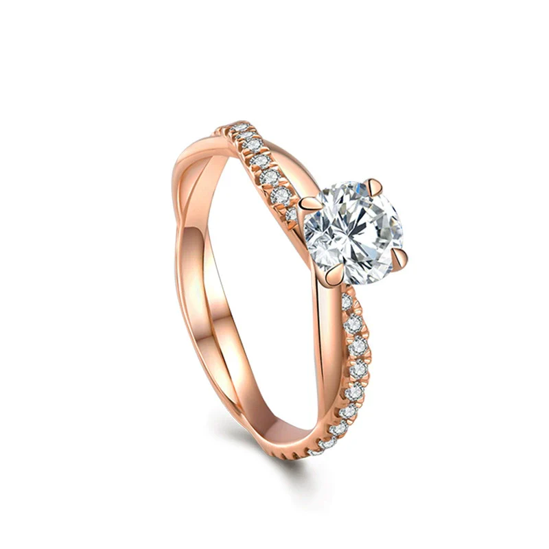 Women's Copper Moissanite Ring With Geometric Design And Zircon Treatment - Image 2