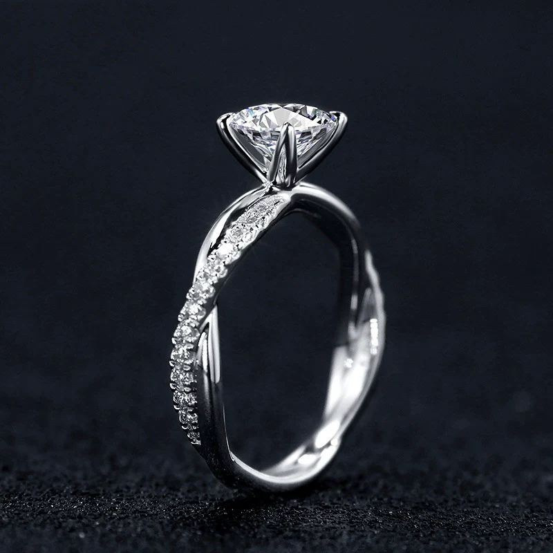 Women's Copper Moissanite Ring With Geometric Design And Zircon Treatment - Image 4