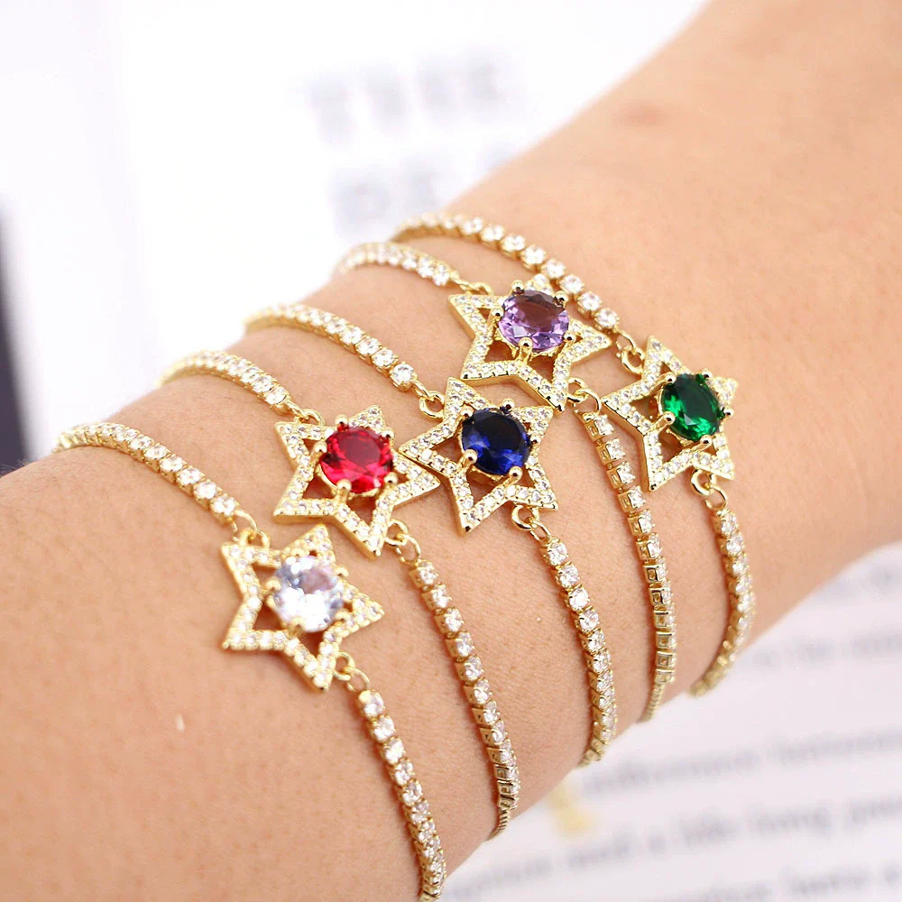 Women's Copper Star Microinlaid Electroplated Bracelet - Image 3
