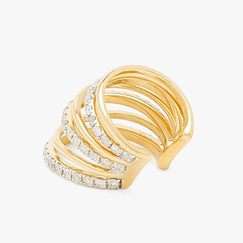 Women's Copper Ushape Electroplated Spiral Zircon Ear Clip Earrings - Image 5