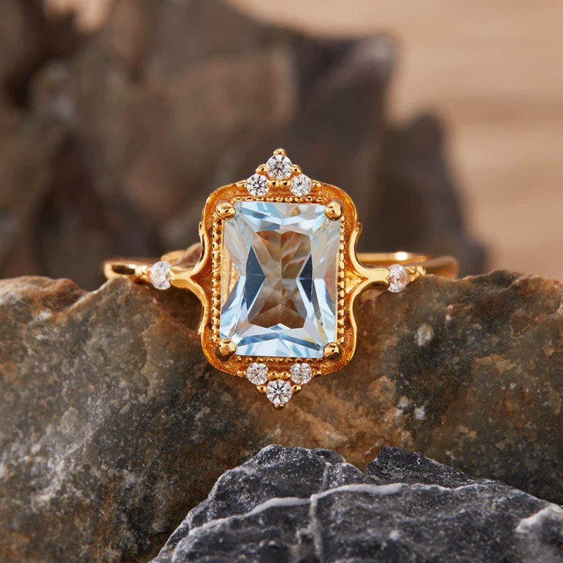Women's Crown Shaped Crystal Ring In S925 Sterling Silver With Natural Colored Gemstones Topaz Citrine Amethyst - Image 11