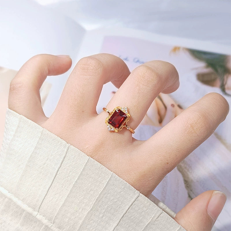 Women's Crown Shaped Crystal Ring In S925 Sterling Silver With Natural Colored Gemstones Topaz Citrine Amethyst - Image 2