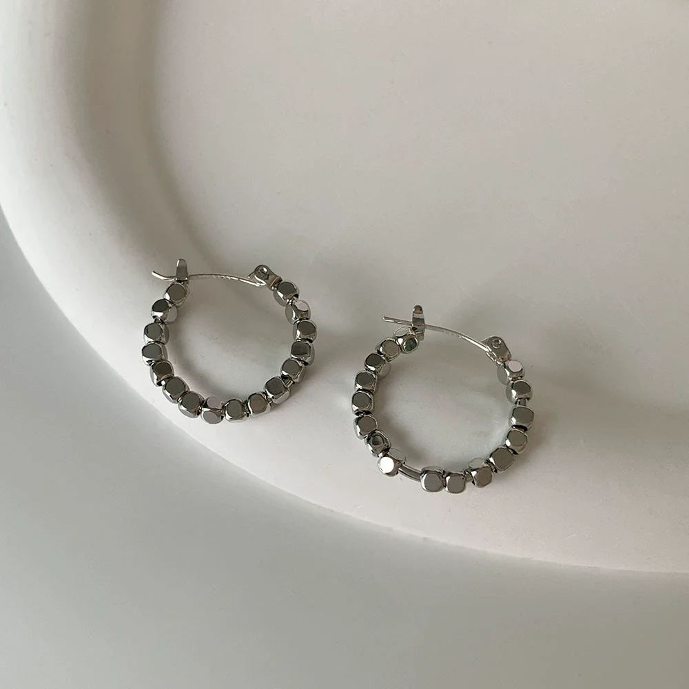 Women's Cshaped Semicircle Sequin Hollow Earrings Copper Alloy With Geometric Pattern And 14K Real Gold Electroplating - Image 4
