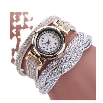 Women's Diamond Quartz Watch Leisure Style Round Dial Belt Buckle Clasp Belt Material Ordinary Mirror - Image 5