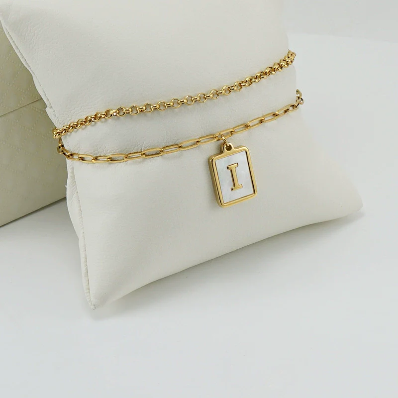 Women's Double Layer 316L Stainless Steel Letter Bracelet With Vacuum Plated Natural Shells - Image 13