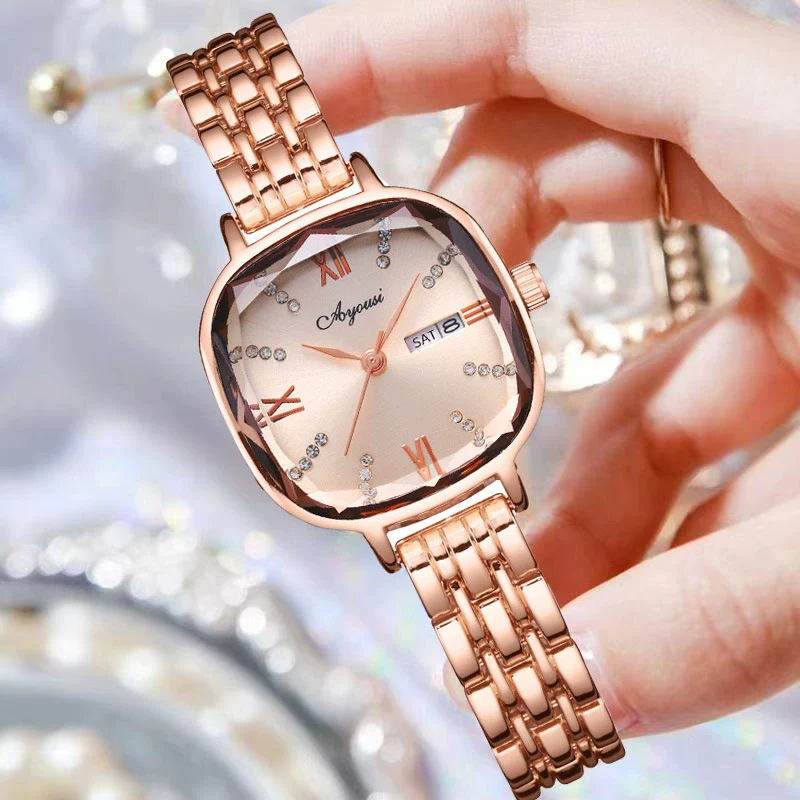 Women's Elegant Light Luxury Alloy Waterproof Luminous Round Dial Watch - Image 2