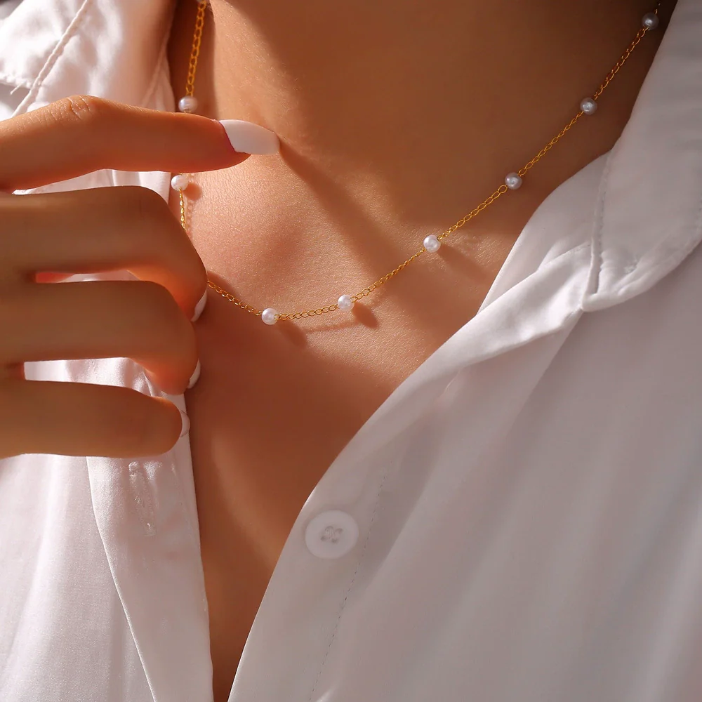 Women's Elegant Round Titanium Steel Electroplated Ochain Necklace Jewelry - Image 3