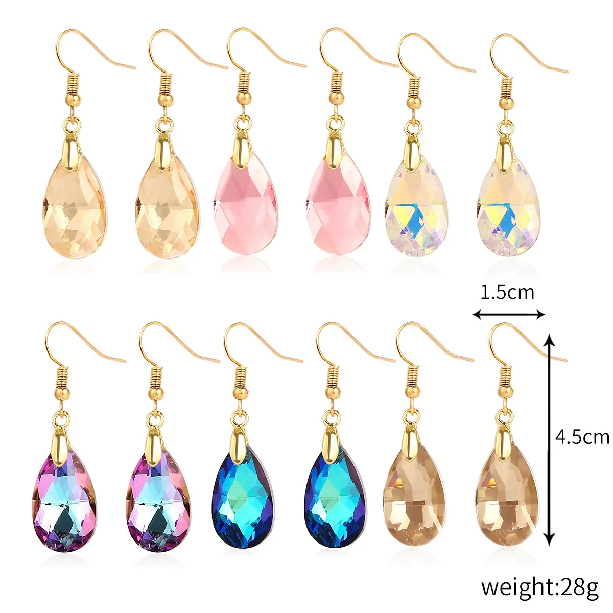 Women's Exquisite Artificial Crystal Earrings With Geometric Pattern In Light Luxury Style - Image 14