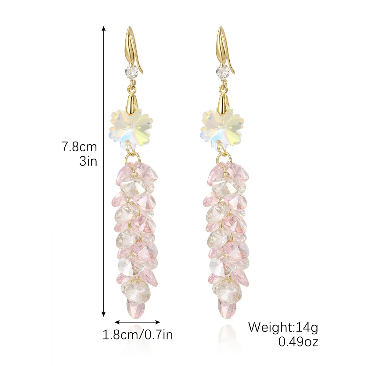 Women's Exquisite Artificial Crystal Earrings With Geometric Pattern In Light Luxury Style - Image 5