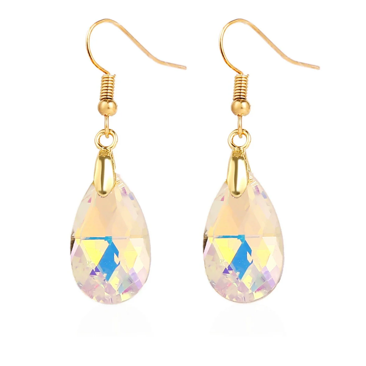 Women's Exquisite Artificial Crystal Earrings With Geometric Pattern In Light Luxury Style - Image 8