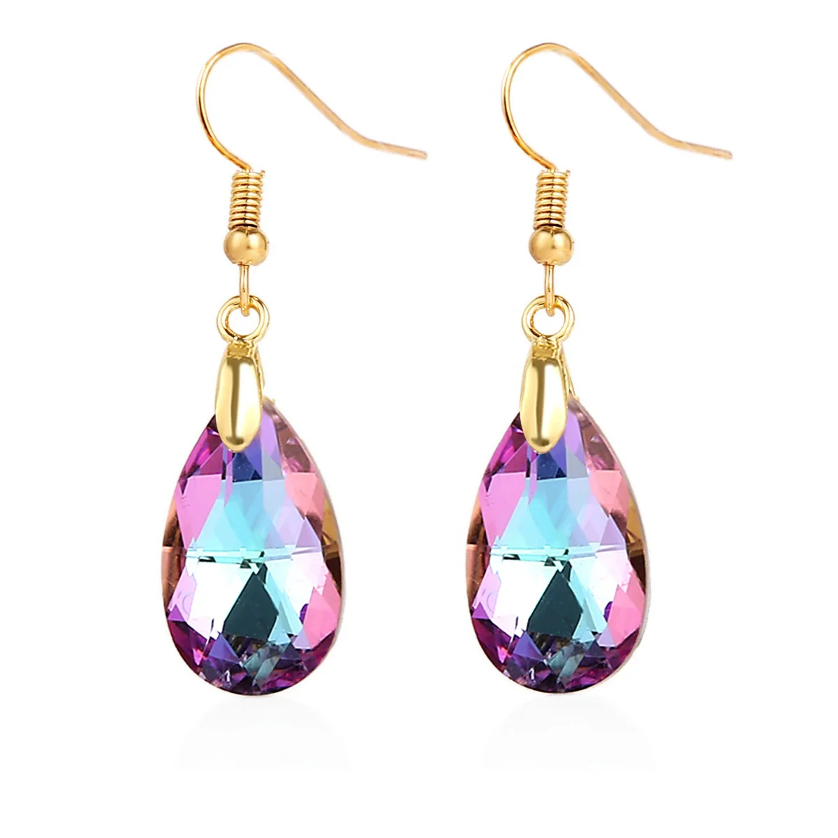 Women's Exquisite Artificial Crystal Earrings With Geometric Pattern In Light Luxury Style - Image 9