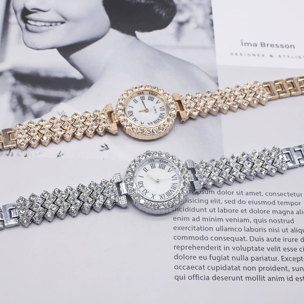 Women's Fashion Alloy Bracelet Wristwatch Set With Round Dial And Horseshoe Buckle - Image 2